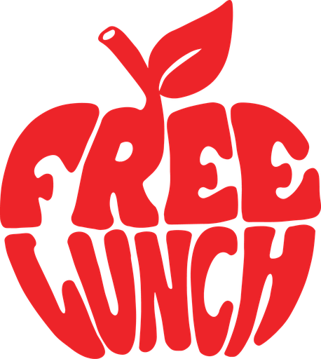 Free Lunch ATX red apple wordmark